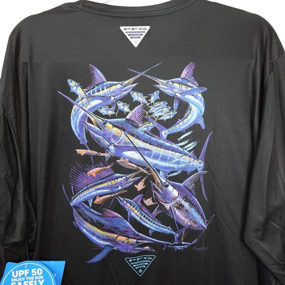 NWT Columbia Terminal Tackle PFG Chen Shirt XXL Black UPF 50 Omni Shade Fishing - Picture 4 of 13